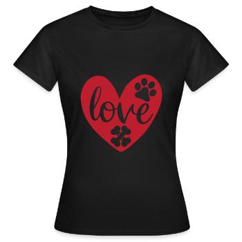 Dog love - Women's T-Shirt - black - Front - AI Model Female 172 dark (172cm)