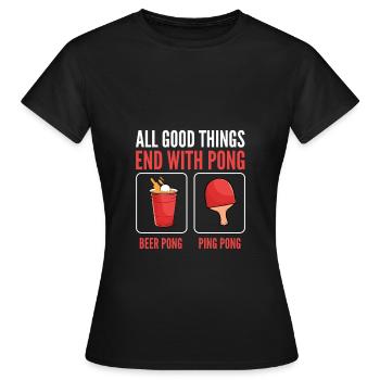 Beer Pong Beer Pong - T-shirt Femme - noir - Devant - AI Model Female 172 dark (172cm)