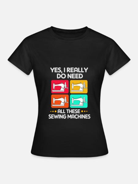 Nähen Nähmaschine Schneiderin - Frauen T-Shirt - Schwarz