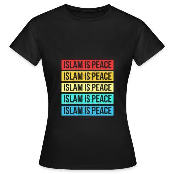 Muslim Islam is Peace - Women's T-Shirt - black - Front - AI Model Female 172 dark (172cm)