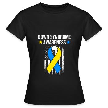 Down syndrome - Women's T-Shirt - black - Front - AI Model Female 172 dark (172cm)