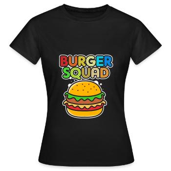 Cheeseburger Burger - Frauen T-Shirt - Schwarz - Vorne - AI Model Female 172 dark (172cm)