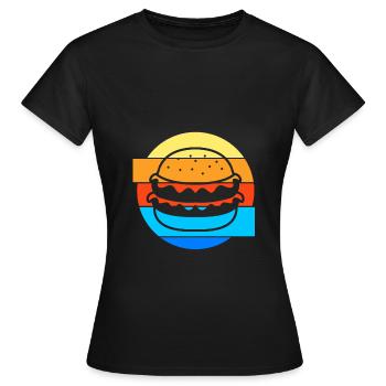 Cheeseburger Burger - Frauen T-Shirt - Schwarz - Vorne - AI Model Female 172 dark (172cm)