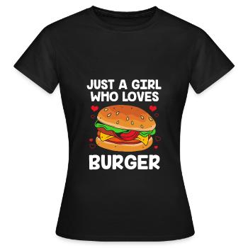Cheeseburger Burger - Frauen T-Shirt - Schwarz - Vorne - AI Model Female 172 dark (172cm)