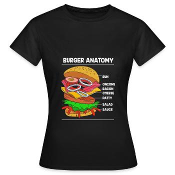 Cheeseburger Anatomie - Frauen T-Shirt - Schwarz - Vorne - AI Model Female 172 dark (172cm)