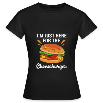 Cheeseburger Burger - Frauen T-Shirt - Schwarz - Vorne - AI Model Female 172 dark (172cm)