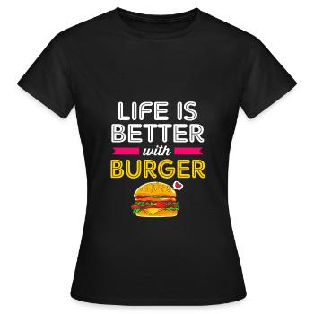 Cheeseburger - Frauen T-Shirt - Schwarz - Vorne - AI Model Female 172 dark (172cm)