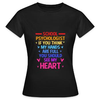 Schulpsychologe Psychologe Psychotherapeut - Frauen T-Shirt - Schwarz - Vorne - AI Model Female 172 dark (172cm)
