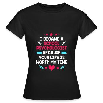 Schulpsychologe Psychologe Psychotherapeut - Frauen T-Shirt - Schwarz - Vorne - AI Model Female 172 dark (172cm)