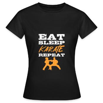Karate Selbstverteidigung Kampfsport - Frauen T-Shirt - Schwarz - Vorne - AI Model Female 172 dark (172cm)