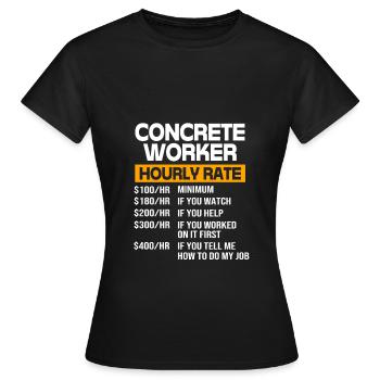 Bauarbeiter Baustelle Beton - Frauen T-Shirt - Schwarz - Vorne - AI Model Female 172 dark (172cm)