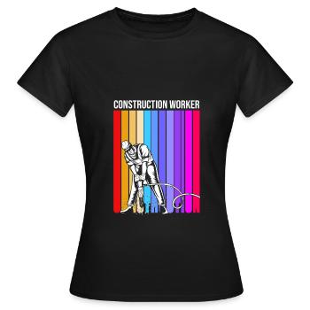 Construction worker construction site - Women's T-Shirt - black - Front - AI Model Female 172 dark (172cm)