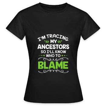 Généalogie de l’arbre généalogique - T-shirt Femme - noir - Devant - AI Model Female 172 dark (172cm)
