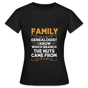 Généalogie de l’arbre généalogique - T-shirt Femme - noir - Devant - AI Model Female 172 dark (172cm)