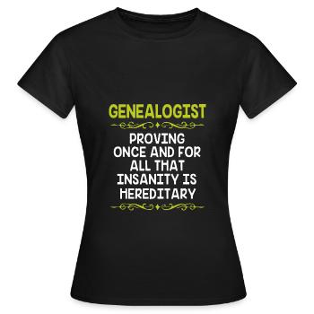Généalogie de l’arbre généalogique - T-shirt Femme - noir - Devant - AI Model Female 172 dark (172cm)