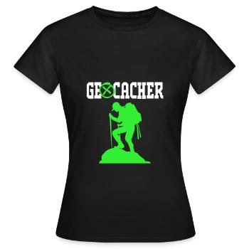 Geocaching Geocache Geocacher - Frauen T-Shirt - Schwarz - Vorne - AI Model Female 172 dark (172cm)