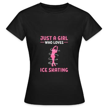 Patinage sur glace Patinage sur glace Patinage sur glace - T-shirt Femme - noir - Devant - AI Model Female 172 dark (172cm)
