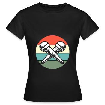 Karaoke Mikrophon - Frauen T-Shirt - Schwarz - Vorne - AI Model Female 172 dark (172cm)