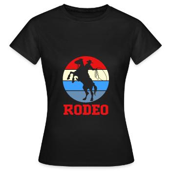 Rodeo - Frauen T-Shirt - Schwarz - Vorne - AI Model Female 172 dark (172cm)