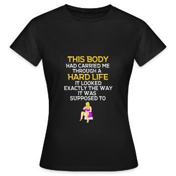 Positivité corporelle - T-shirt Femme - noir - Devant - AI Model Female 172 dark (172cm)