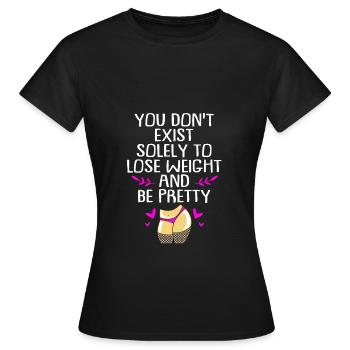 Positivité corporelle - T-shirt Femme - noir - Devant - AI Model Female 172 dark (172cm)