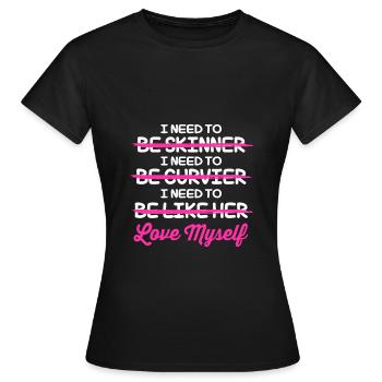 Positivité corporelle - T-shirt Femme - noir - Devant - AI Model Female 172 dark (172cm)