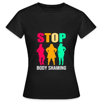 Positivité corporelle - T-shirt Femme - noir - Devant - AI Model Female 172 dark (172cm)