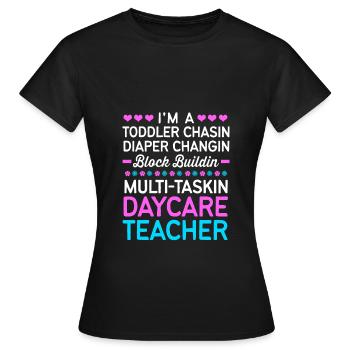Garderie Éducateur Éducateur - T-shirt Femme - noir - Devant - AI Model Female 172 dark (172cm)