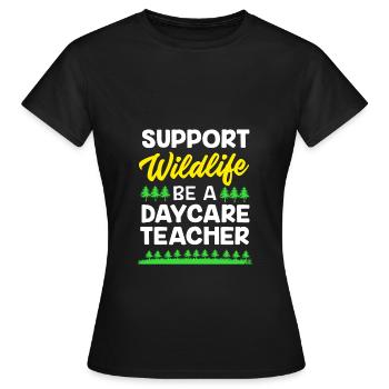 Garderie Éducateur Éducateur - T-shirt Femme - noir - Devant - AI Model Female 172 dark (172cm)