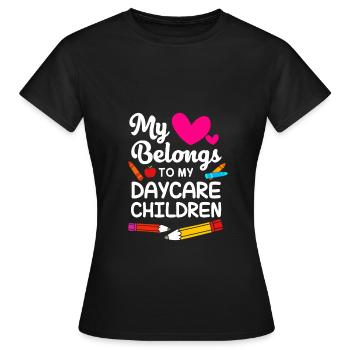 Garderie Éducateur Éducateur - T-shirt Femme - noir - Devant - AI Model Female 172 dark (172cm)