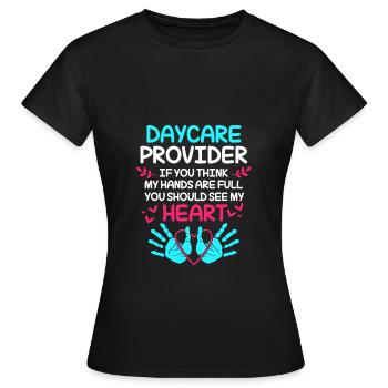 Garderie Éducateur Éducateur - T-shirt Femme - noir - Devant - AI Model Female 172 dark (172cm)