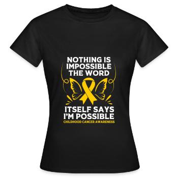 Cancer Child Cancer Survivor - Women's T-Shirt - black - Front - AI Model Female 172 dark (172cm)