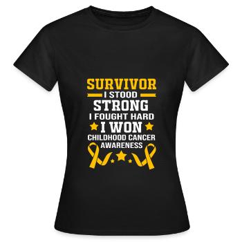 Cancer Child Cancer Survivor - Women's T-Shirt - black - Front - AI Model Female 172 dark (172cm)