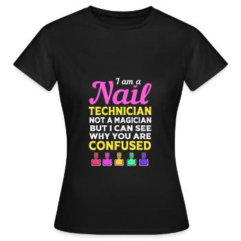 Créatrice d'ongles, esthéticienne, cosmétique pour les ongles - T-shirt Femme - noir - Devant - AI Model Female 172 dark (172cm)
