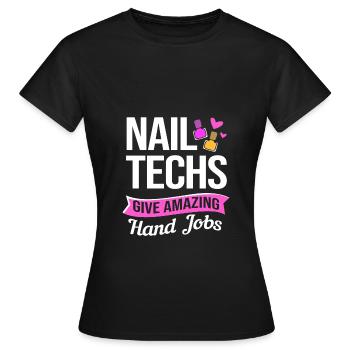 Créatrice d'ongles, esthéticienne, cosmétique pour les ongles - T-shirt Femme - noir - Devant - AI Model Female 172 dark (172cm)