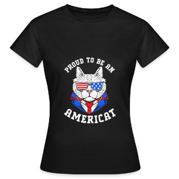 Vierter Juli Nationalfarben Nationalfeiertag USA - Frauen T-Shirt - Schwarz - Vorne - AI Model Female 172 dark (172cm)