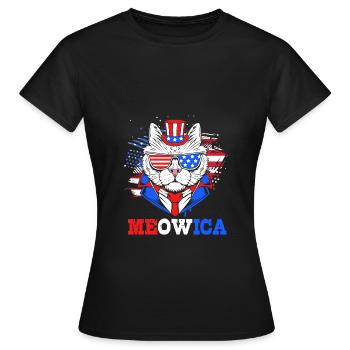 Vierter Juli Nationalfarben Nationalfeiertag USA - Frauen T-Shirt - Schwarz - Vorne - AI Model Female 172 dark (172cm)