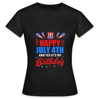 Vierter Juli Nationalfarben Nationalfeiertag USA - Frauen T-Shirt - Schwarz - Vorne - AI Model Female 172 dark (172cm)
