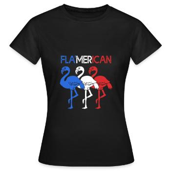 Vierter Juli Nationalfarben Nationalfeiertag USA - Frauen T-Shirt - Schwarz - Vorne - AI Model Female 172 dark (172cm)