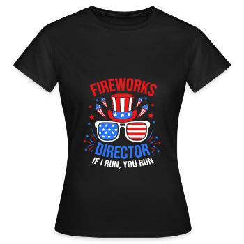 Vierter Juli Nationalfarben Nationalfeiertag USA - Frauen T-Shirt - Schwarz - Vorne - AI Model Female 172 dark (172cm)