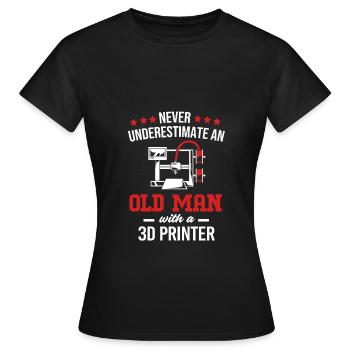 3D Druck Drucken Prototyp - Frauen T-Shirt - Schwarz - Vorne - AI Model Female 172 dark (172cm)