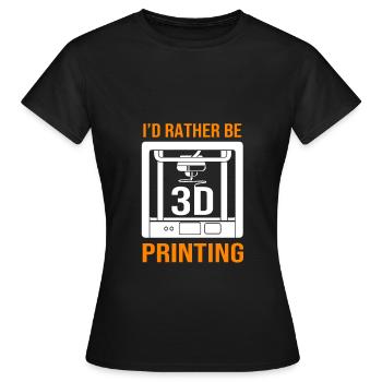 3D Printing - Women's T-Shirt - black - Front - AI Model Female 172 dark (172cm)
