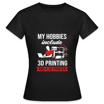 3D Druck Drucken Prototyp - Frauen T-Shirt - Schwarz - Vorne - AI Model Female 172 dark (172cm)