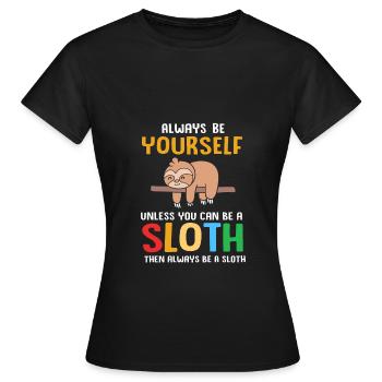 Paresse, paresse, paresse, matinal - T-shirt Femme - noir - Devant - AI Model Female 172 dark (172cm)