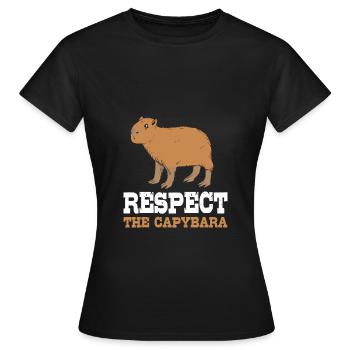 Capybara - Frauen T-Shirt - Schwarz - Vorne - AI Model Female 172 dark (172cm)