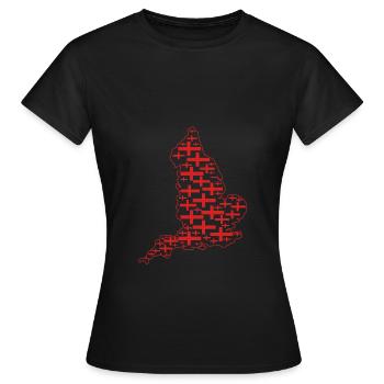 Angleterre - T-shirt Femme - noir - Devant - AI Model Female 172 dark (172cm)