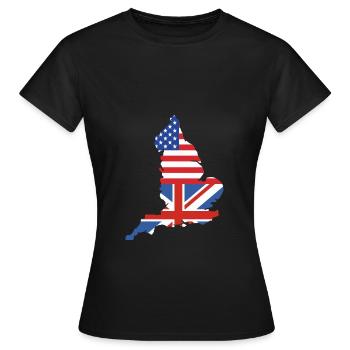 Angleterre Anglais - T-shirt Femme - noir - Devant - AI Model Female 172 dark (172cm)
