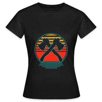 Axt Werfen - Frauen T-Shirt - Schwarz - Vorne - AI Model Female 172 dark (172cm)