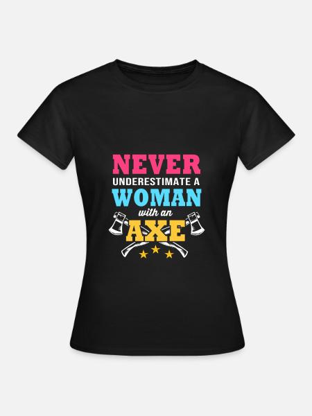 Axt Wurf - Frauen T-Shirt - Schwarz