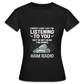 Amateur Radio Radio - Women's T-Shirt - black - Front - AI Model Female 172 dark (172cm)